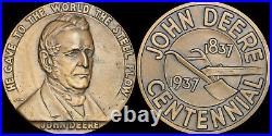 1837 1937 John Deere Centennial 3 Paperweight Medal Dealer Steel Plow Kilenyi