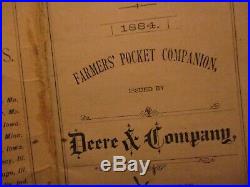 1884 Deere & Co. Farmer's Pocket Companion, Moline, Ill. /plows & Cultivators/nice