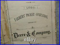 1884 Deere & Co. Farmer's Pocket Companion, Moline, Ill. /plows & Cultivators/nice