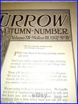 1907 The FURROW Magazine John Deere Autumn Farm Journal Antique Plow Ads Rare