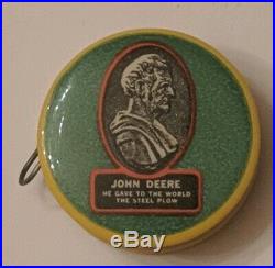 1919 John Deere He Gave The World The Steel Plow celluloid tape measure Moline