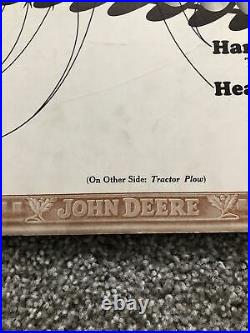 1930s/40s JOHN DEERE Instructional Aid Factory Sign Tractor Plow Disk Tiller