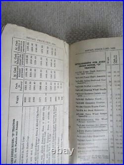 1936 John Deere Retail Price List Catalog D Tractors Plow Combine Farm Implement