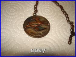 1937 JOHN DEERE 4 LEGGED DEER WATCH FOB ADVERTISING Steel Plow Centennial