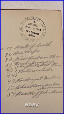 1937 John Deere Steel Plow Neil M Clark FEI Stamp 1944 WWII Research Copy Rare