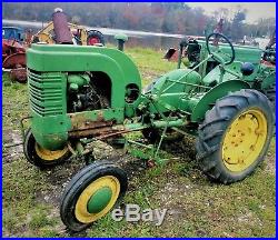 1945 John Deere LA Tractor with Plow Cultivators ie L LI M H B Electric Start
