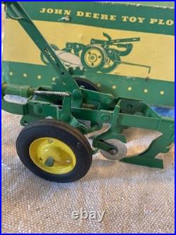 1950s ESKA John Deere 2Btm Toy Plow 1/16 Die-Cast with Original Box VINTAGE RARE