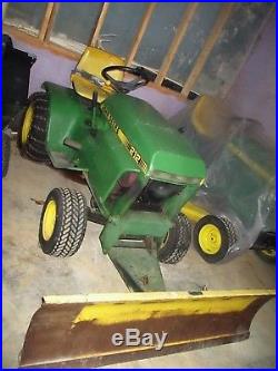 1979 John Deere 212 Tractor with Snow Plow and Snow Blower