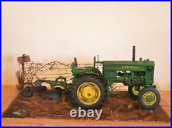 1/16 SpecCast John Deere M Tractor with Bottom Plow Weathered With Base