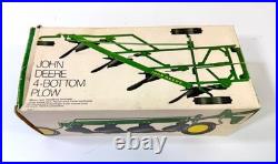 1/16 Vintage 1970's Original Ertl #527 John Deere Toy 4-Bottom Plow In Box