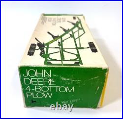 1/16 Vintage 1970's Original Ertl #527 John Deere Toy 4-Bottom Plow In Box