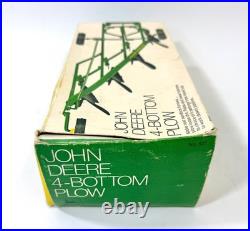 1/16 Vintage 1970's Original Ertl #527 John Deere Toy 4-Bottom Plow In Box