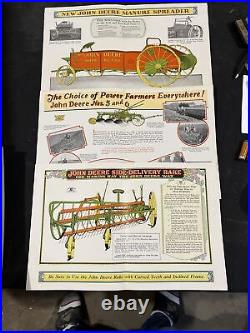 3 Vintage 1930 1931 John Deere Sales Brochures Spreader Plow Rake Moline ILL