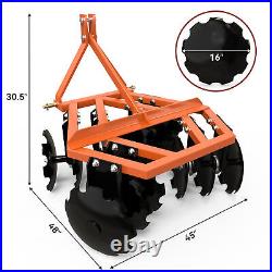 4 FT Notched Disc Harrow Plow For Cat 0 &Cat 1 Fit For Kubota John Deere Tractor