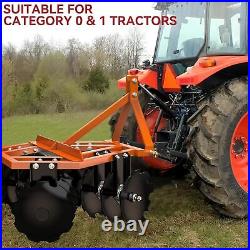 4 FT Notched Disc Harrow Plow For Cat 0 &Cat 1 Fit For Kubota John Deere Tractor