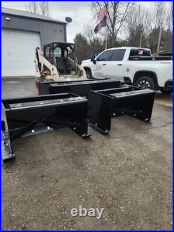 4' JDQA Snow Pusher Box Plow HD with back drag John Deere Quick Attach Tractor
