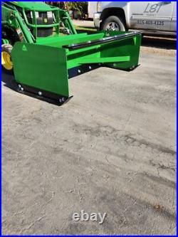 4' JDQA Snow Pusher Box Plow HD with back drag John Deere Quick Attach Tractor