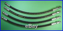 4 PREMIUM HOSES FOR JOHN DEERE 54 PLOW SNOW BLADE LIFT ANGLE With QUICK COUPLERS