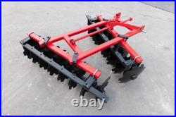 5 FT Notched Disc Harrow Plow 3 Point Cat 1 For Kubota John Deere Tractors