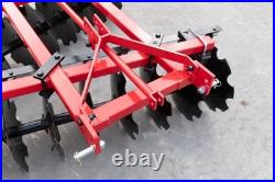 5 FT Notched Disc Harrow Plow 3 Point Cat 1 For Kubota John Deere Tractors
