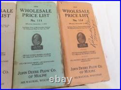 7 Rare Antique John Deere Plow Co Dealer Wholesale Price List Books 1932-1939