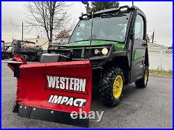 AS NEW 2022 JOHN DEERE GATOR 835M HVAC, BRAND NEW WESTERN V PLOW, LEDS, 615 Mile