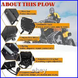 ATV Snow Plow Kit 45'' Steel Blade Push Tube Universal Mount Complete Package
