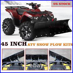 ATV UTV Truck Pickup Snow Plow Adjustable 45 Steel Push Blade Universal Kit