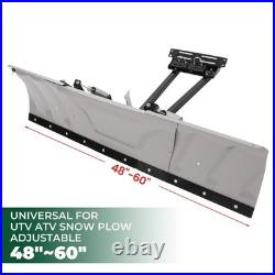 Adjustable Snow Plow Blade steel 48- 60 Width Universal For UTV ATV WithHardware