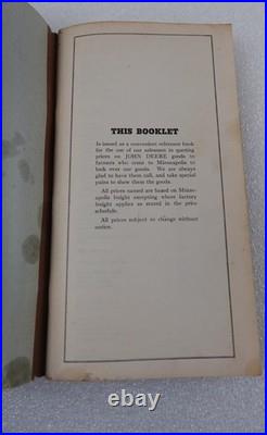 Antique Deere And Webber Farm Tractors & Plows Price List 1938 #1 Minneapolis