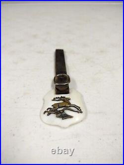 Antique Early John Deere Advertising Deer & Plow Mother Of Pearl Watch Fob