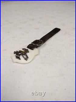 Antique Early John Deere Advertising Deer & Plow Mother Of Pearl Watch Fob