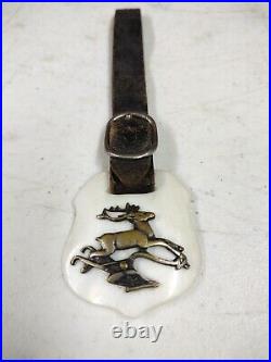 Antique Early John Deere Advertising Deer & Plow Mother Of Pearl Watch Fob