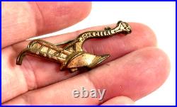 Antique John Deer Hand Plow advertising brooch pin button tractor Antique John Deer Hand Plow advertising brooch pin button tractor