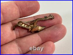 Antique John Deer Hand Plow advertising brooch pin button tractor Antique John Deer Hand Plow advertising brooch pin button tractor