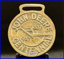 By Kilenyi USA 1837 1937 John Deere Fob Watch Medal Centennial Farm Plow Design