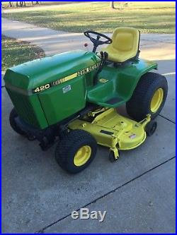 Clean John Deere 420 Lawn Tractor, Deck Rebuilt, Engine Replaced, Plow Available