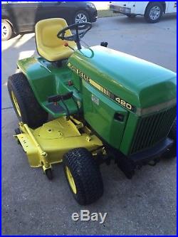 Clean John Deere 420 Lawn Tractor, Deck Rebuilt, Engine Replaced, Plow Available