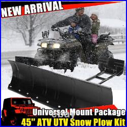 For ATV UTV Snow Plow Kit 45'' Steel Blade Complete Universal Mount Package New