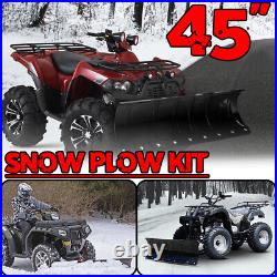 For ATV UTV Truck Pickup Snow Plow Adjustable 45 Steel Push Blade Universal Kit