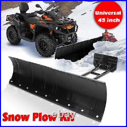 For ATV UTV Truck Pickup Snow Plow Adjustable 45 Steel Push Blade Universal Kit