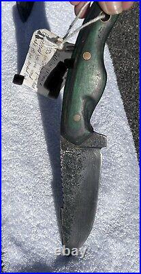 Hand forged 50's Era John Dear Tractor Plow Disc9.6 Oz green Camp Wood Handle