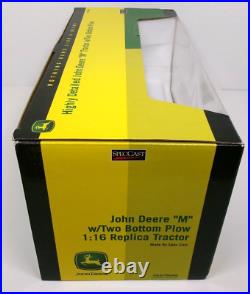 JOHN DEERE M TRACTOR WithTWO BOTTOM PLOW 1/16 SPECCast Classic Series Sealed Tires
