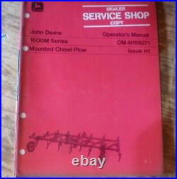 John Deere 1600M Series 1618M Mtd Chisel Plow Owner Operator Manual OMN159271