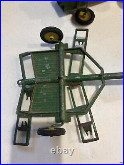 John Deere 1970s ERTL Tractor Plow Cart -4 Pieces Vintage USA Cast iron