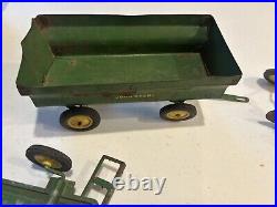 John Deere 1970s ERTL Tractor Plow Cart -4 Pieces Vintage USA Cast iron