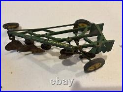 John Deere 1970s ERTL Tractor Plow Cart -4 Pieces Vintage USA Cast iron