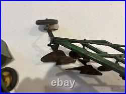 John Deere 1970s ERTL Tractor Plow Cart -4 Pieces Vintage USA Cast iron