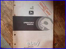 John Deere 20 Plow Owner Owner's Operator Maintenance Manual OM-TY20643