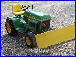 John Deere 212 Lawn Tractor with 38 Mower Deck, 42 Snow Plow Blade, Chains